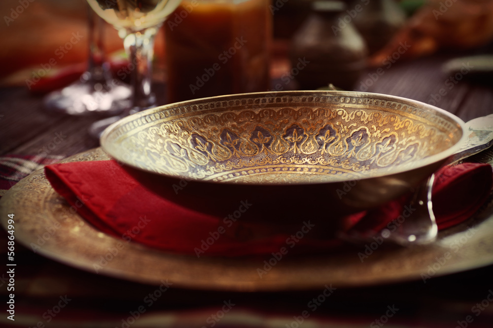 Obraz premium Restaurant autumn place setting