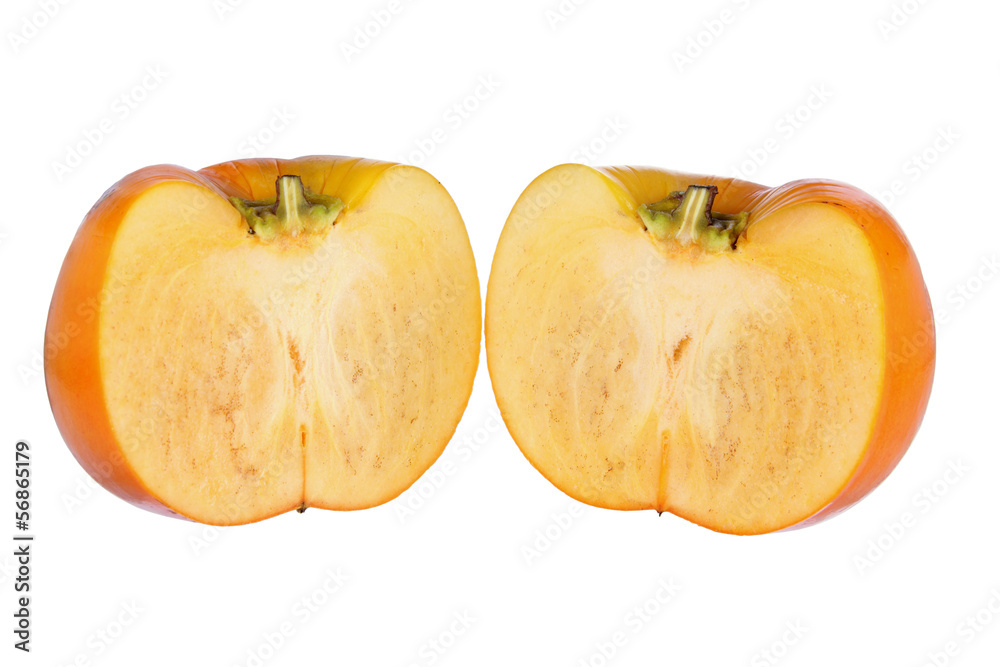 Persimmon Cut in Two Halves