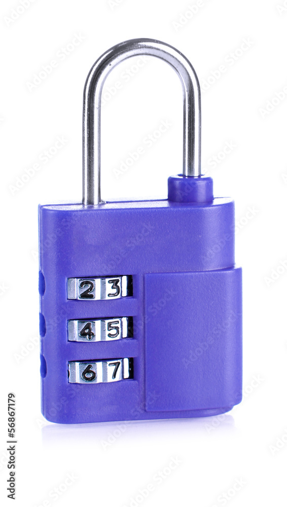 Purple padlock isolated on white Purple padlock isolated on white