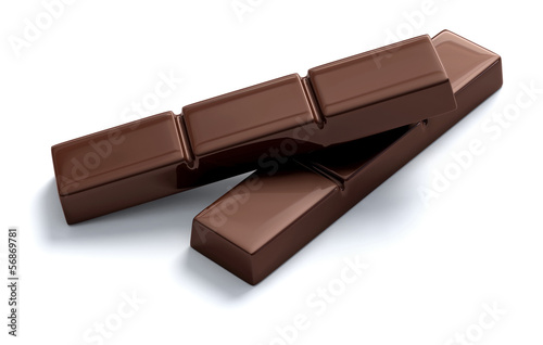 chocolate bars isolated on white background