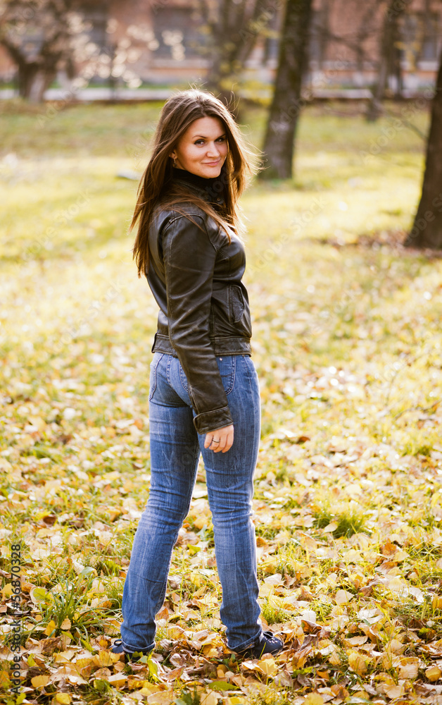 young woman portrait in autumn park young woman portrait in autumn park