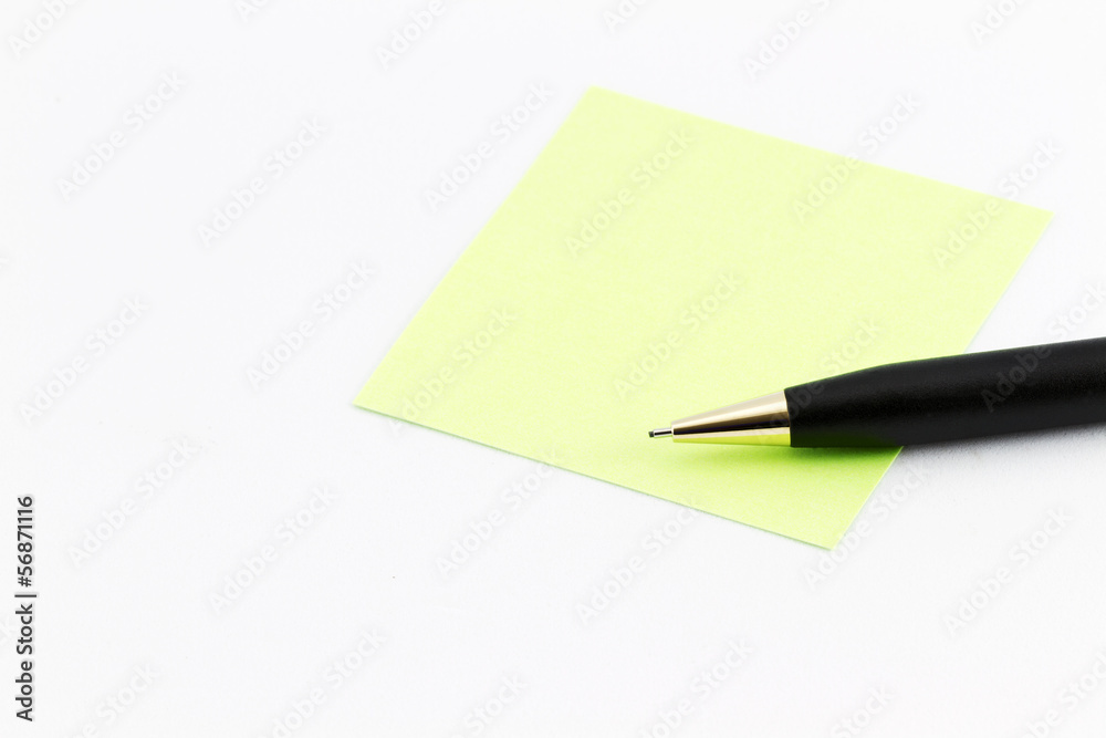 Blank note and black pen Blank note and black pen