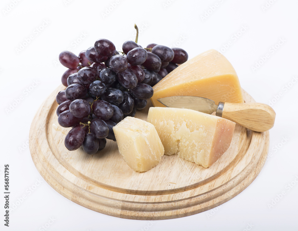 cheese and fruit on a white background cheese and fruit on a white background