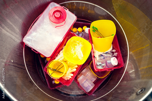 Danger medical waste disposed
