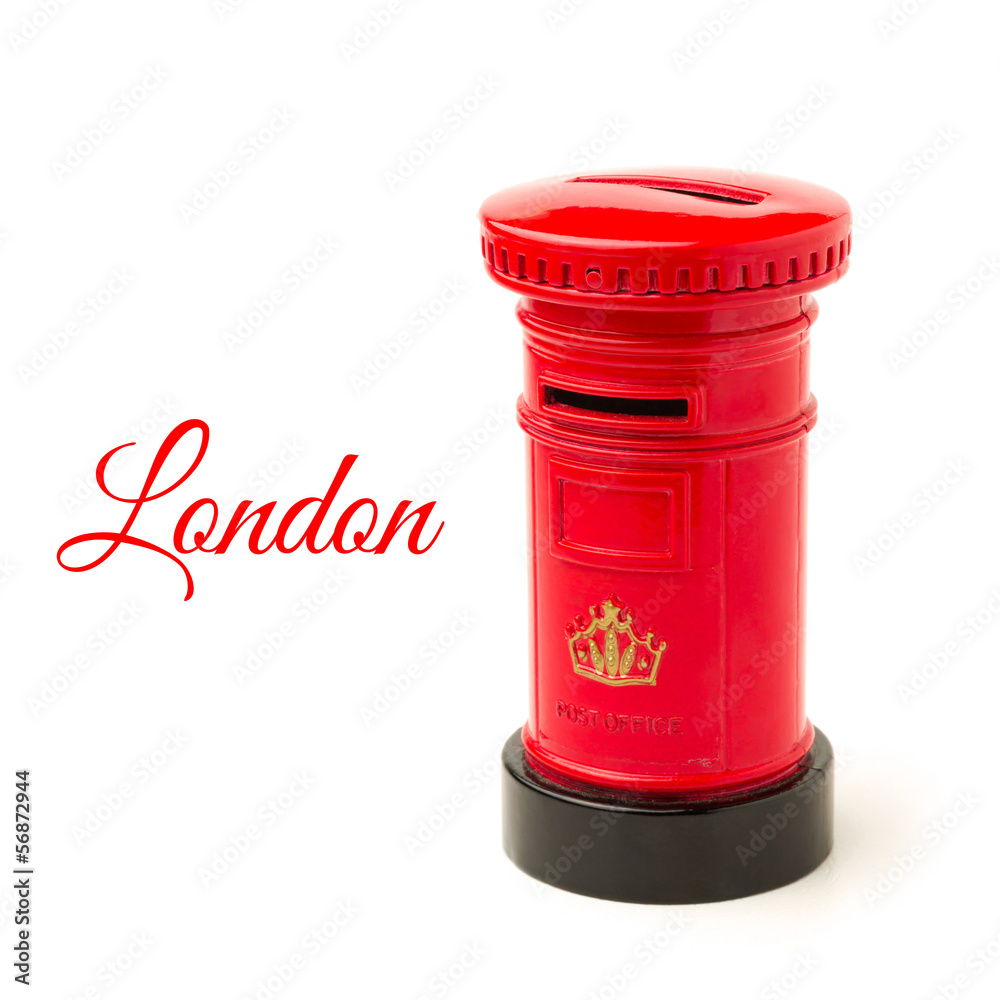 London post office money box isolated on white background London post office money box isolated on white background