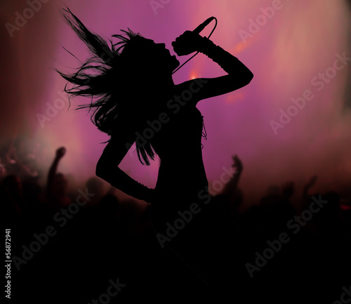 Female singer silhouette photo