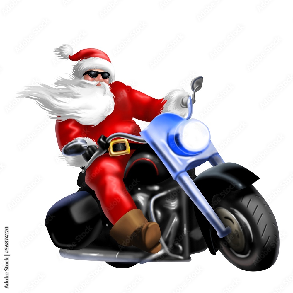 biker natalizio - obrazy, fototapety, plakaty 