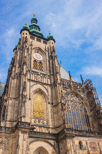 The west facade of St. Vitus Cathedral in Prague (Czech Republic