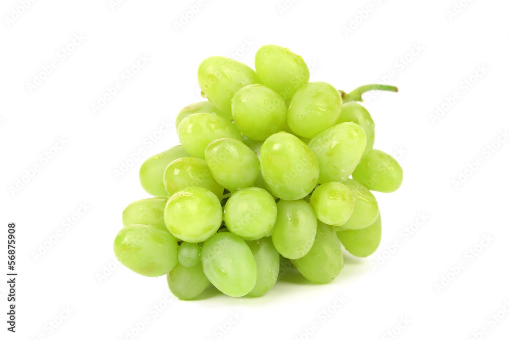 Bunch of ripe and juicy green grapes