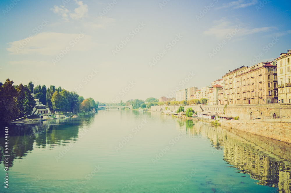 River Po Turin retro look