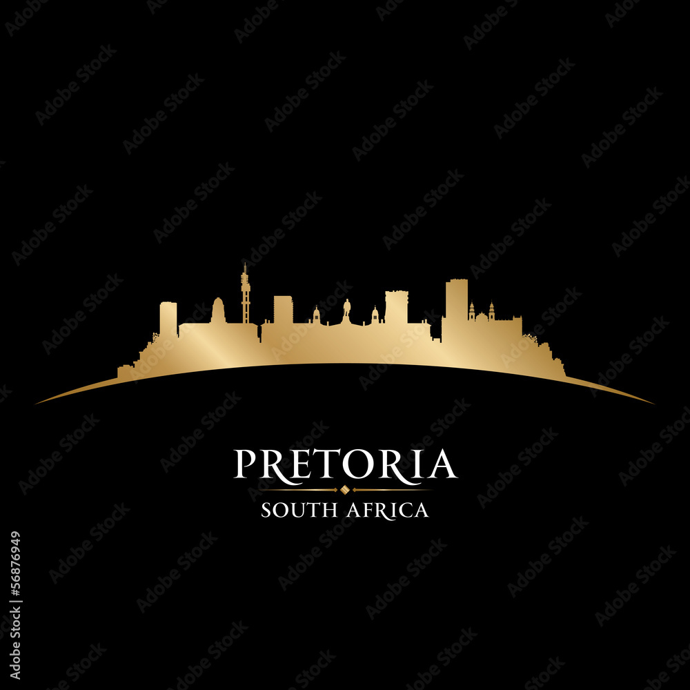 Fototapeta premium Pretoria South Africa city skyline silhouette black background