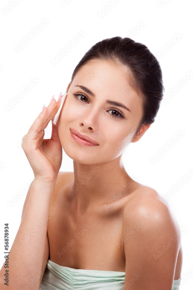 Beautiful face of young woman with clean fresh skin
