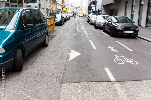 one-way street, particularly marked lane 