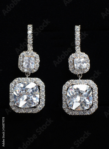 Silver earrings with jewels