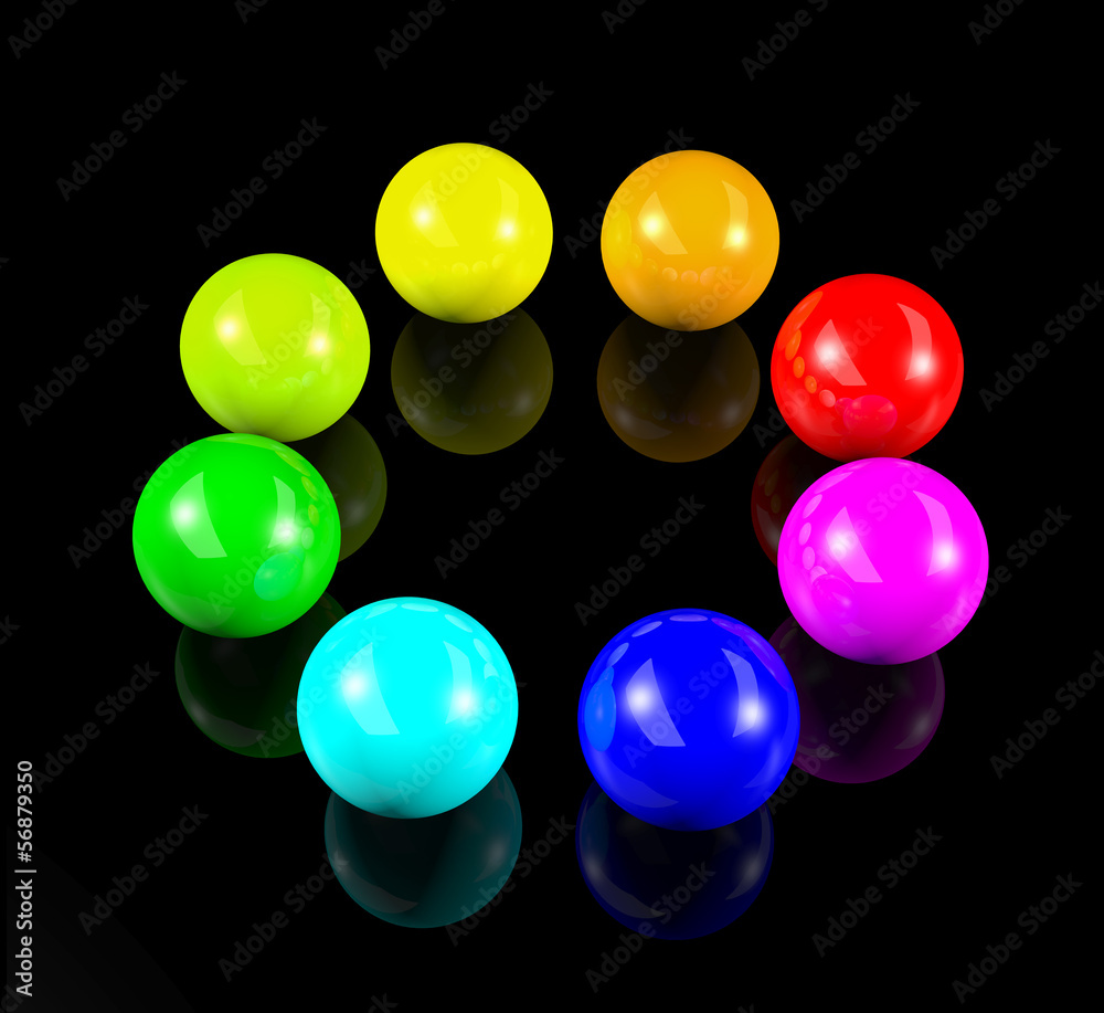 circle of 3d colorful balls circle of 3d colorful balls