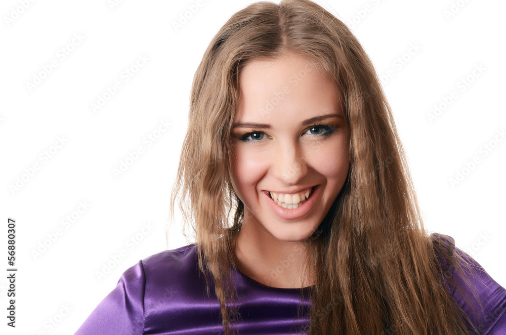 Portrait of the young beautiful girl isolated Portrait of the young beautiful girl isolated