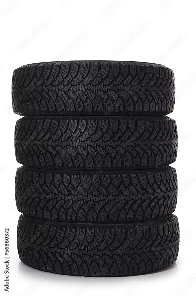 The automobile tire isolated on white The automobile tire isolated on white