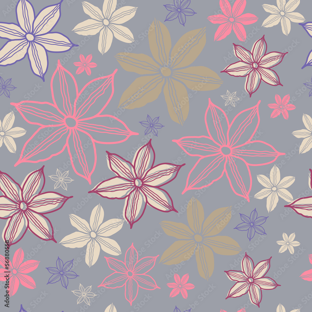 Floral colorful seamless pattern