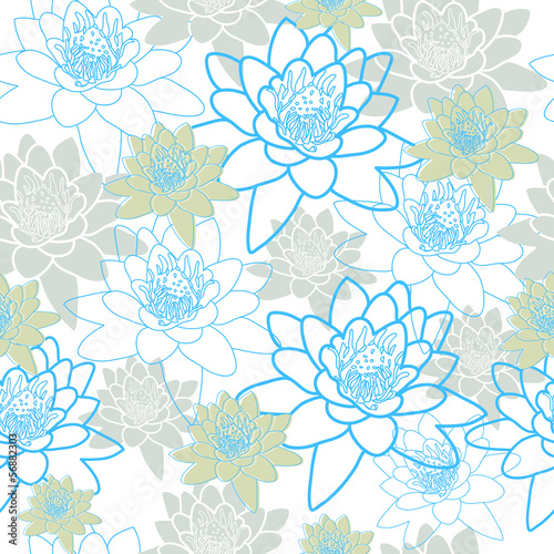 Floral seamless pattern with lilies