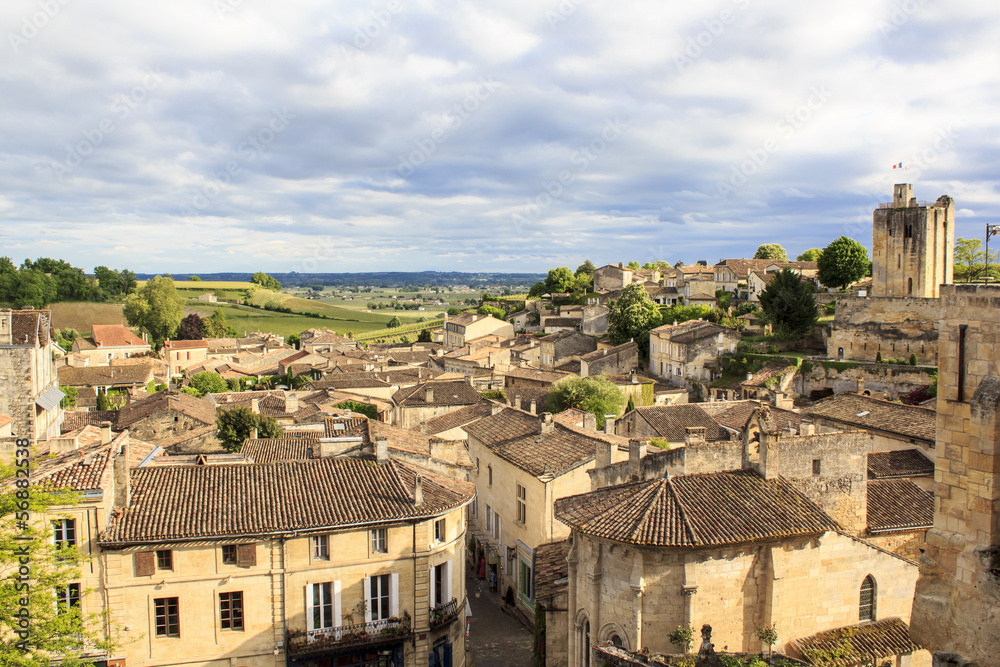 Saint-Emilion village panoramic view