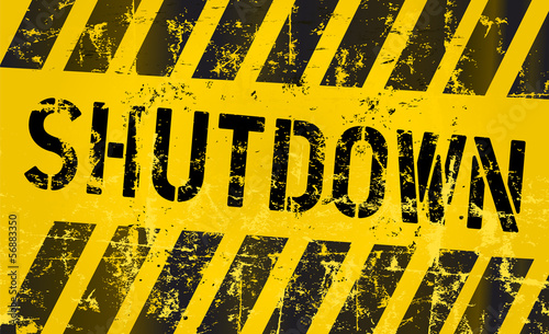 shutdown sign, grungy style, vector illustration photo