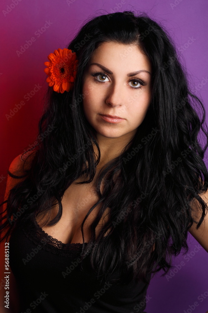 Beautiful brunette in the studio Beautiful brunette in the studio