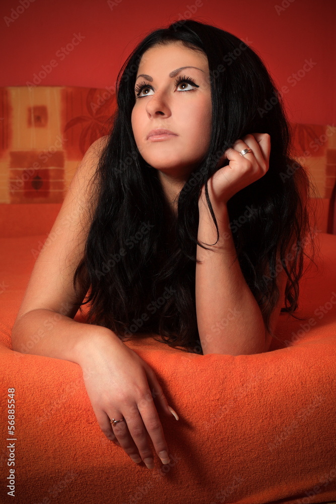 © speldin - Beautiful brunette in the bedroom