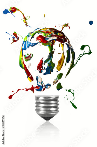 Paint explosion of light bulb