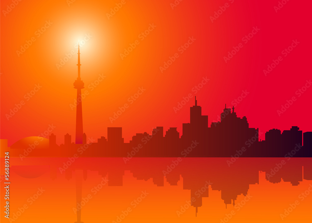Toronto Skyline at Morning-vector illustration
