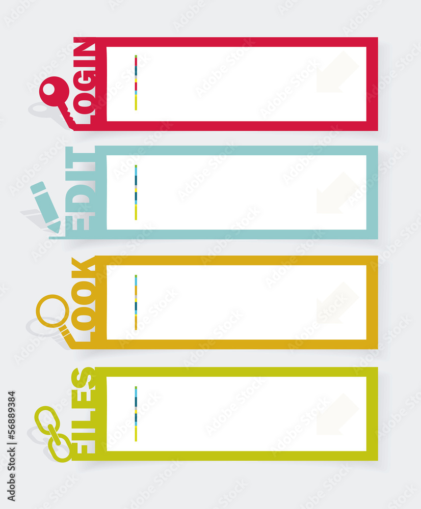 Web panel Set. Infographics number options template. Vector. Web panel Set. Infographics number options template. Vector.