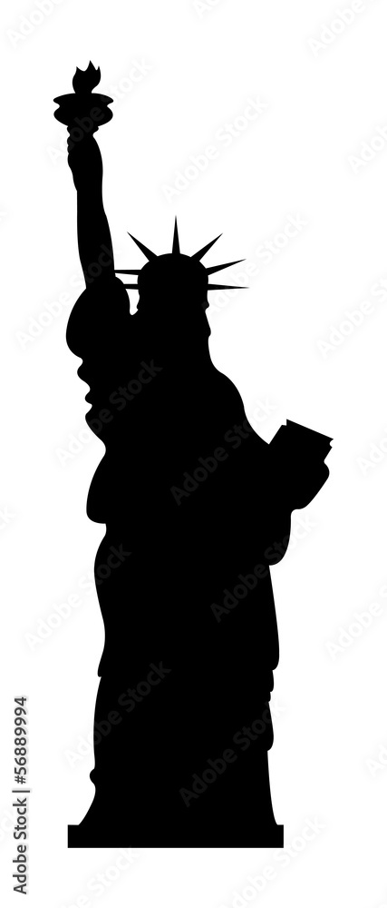 Statue Of Liberty Vector Black Silhouette