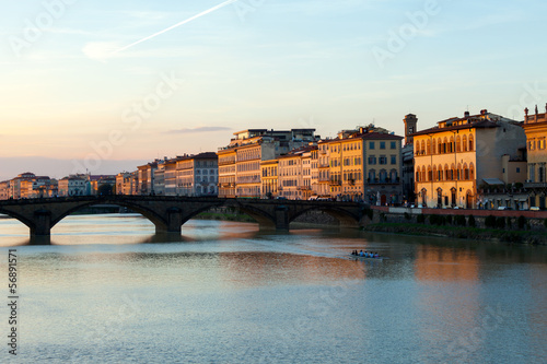 Ponte Alla Carraia At Dusk, Florence, Italy photo