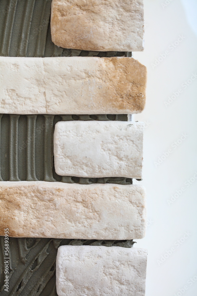 Renovation at home wall clinker tile glue Renovation at home wall clinker tile glue