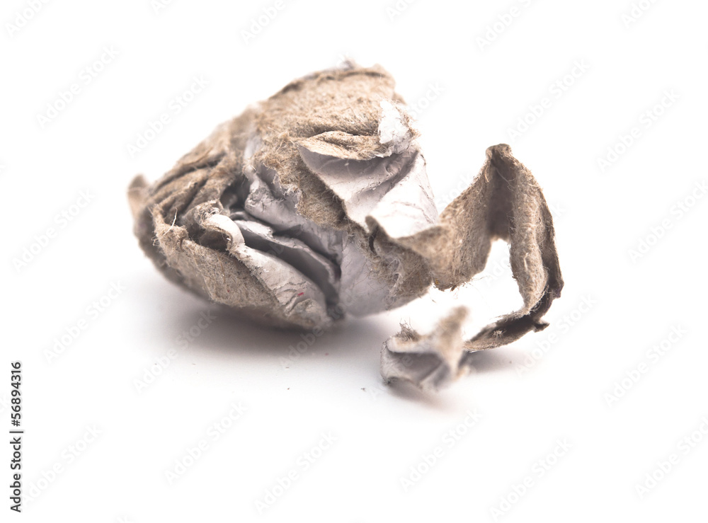 close-up of crumpled paper ball