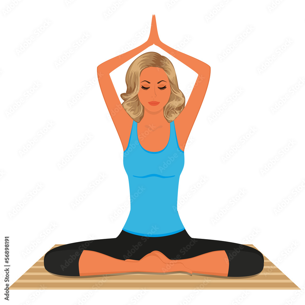 Young woman practicing yoga isolated on white Young woman practicing yoga isolated on white