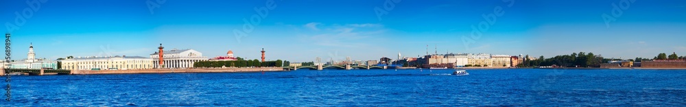 Panoramic view from Neva river. Saint Petersburg