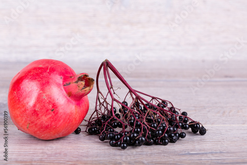 pomegranate with elder berry