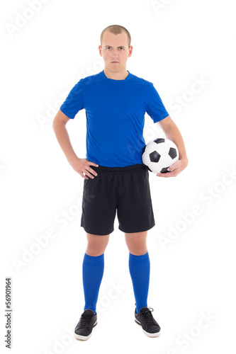 soccer player with a ball on white background