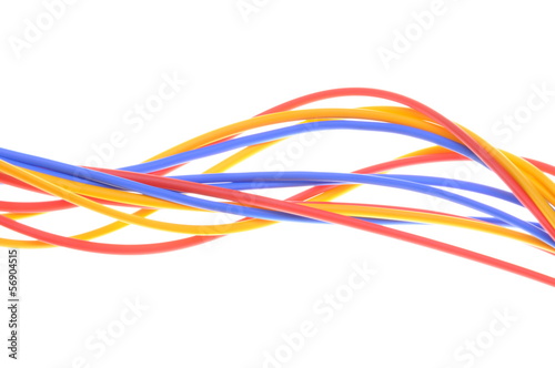 Colored wires used in electrical and computer networks