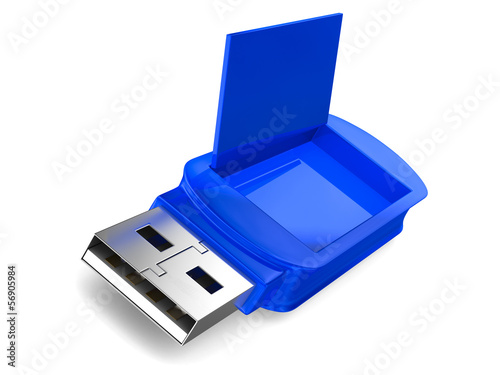 usb flash drive on white ba...