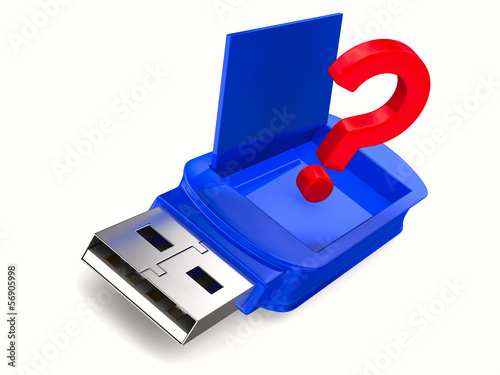 usb flash drive on white ba...