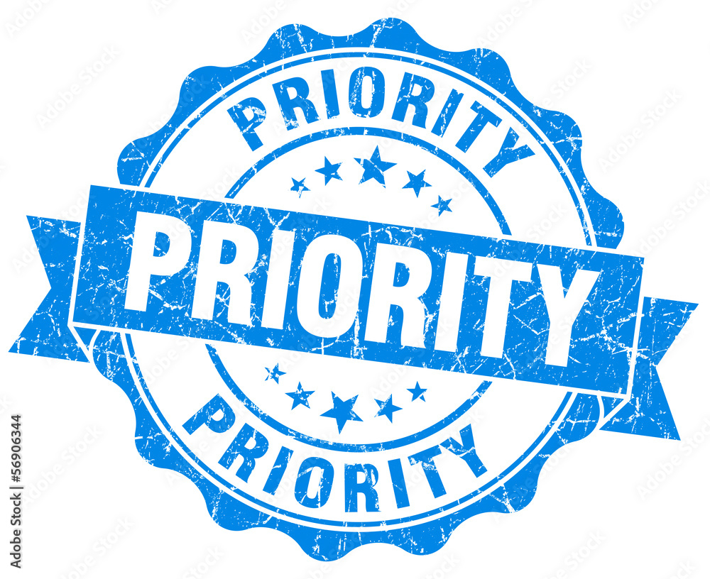 Priority Grunge damaged blue isolated Stamp Priority Grunge damaged blue isolated Stamp