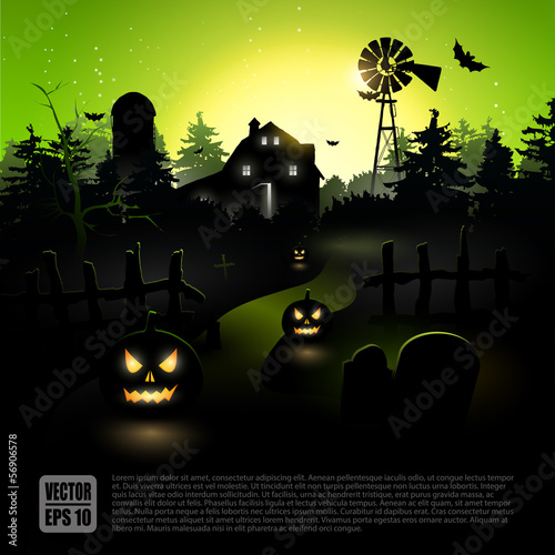 Halloween green poster