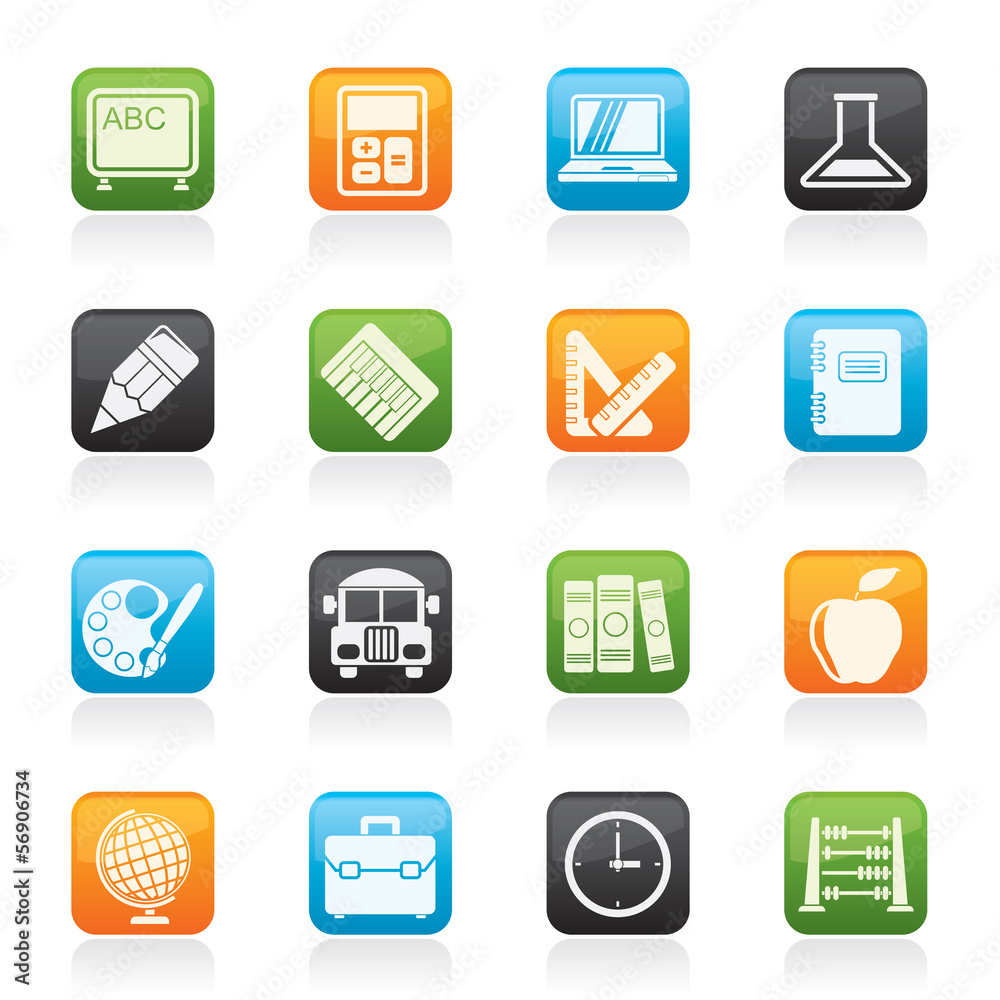 School and education icons - vector icon set School and education icons - vector icon set