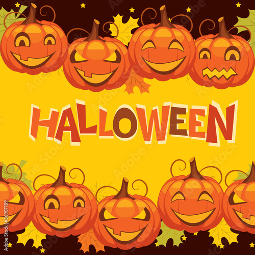 vector banner halloween pumpkin