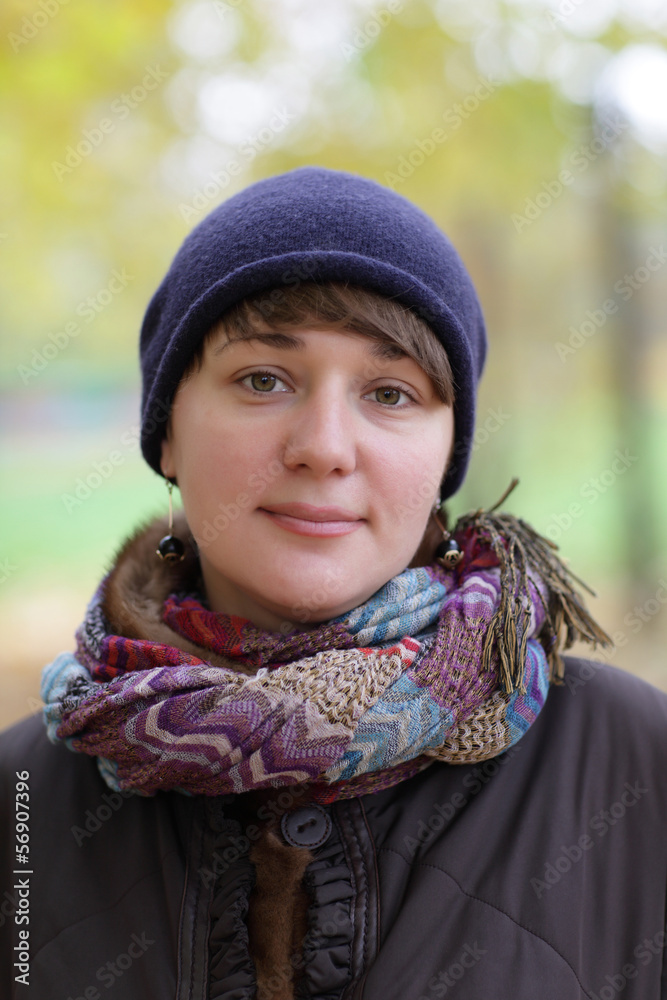 Portrait of girl in autumn