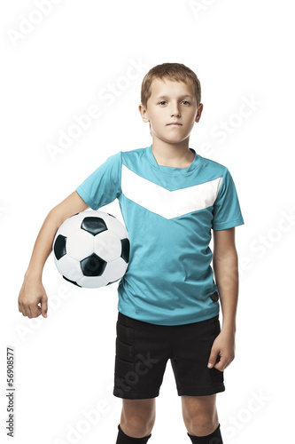 A boy holding a soccer ball © danilkorolev