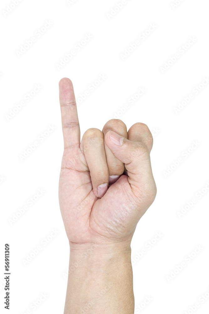 isolated hand in white background