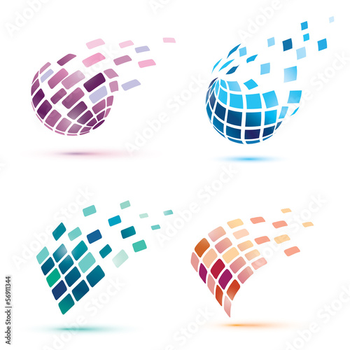 abstract globe icons, business and comunication concept