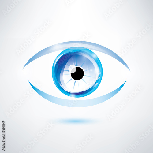 human blue eye, abstract shape